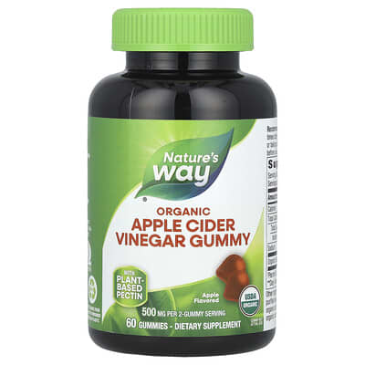 Organic Apple Cider Vinegar Gummy, Apple, 60 Gummies (250 mg per Gummy)