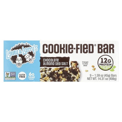 Батончик Cookie-Fied®, шоколад, миндаль и морская соль, 9 шт, по 1.59 oz (45 g)