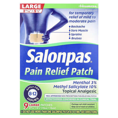 Pain Relief Patch, Large, Minty, 9 Patches