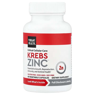 Vibrant Health Krebs Zinc™ 60 вегетарианских капсул
