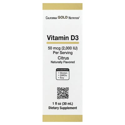 Vitamin D3, Citrus, 50 mcg (2,000 IU), 1 fl oz (30 ml)