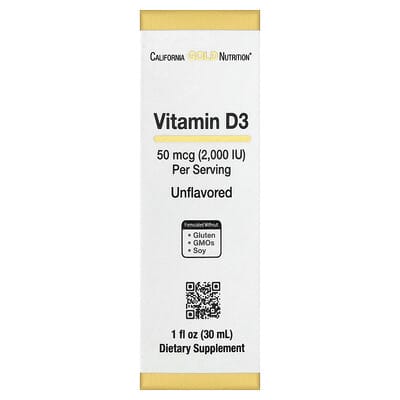 Vitamin D3, Unflavored, 50 mcg (2,000 IU), 1 fl oz (30 ml)