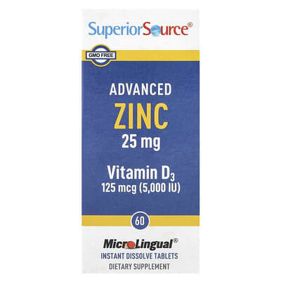 Advanced Zinc, Vitamin D3, 60 MicroLingual® Instant Dissolve Tablets