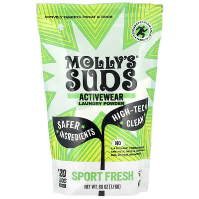 Molly's Suds порошок для стирки спортивной одежды, Sport Fresh, 60 oz (1.7 kg)