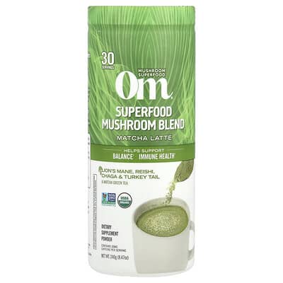 Смесь суперфудов с грибами, Matcha Latte, 8.47 oz (240 g)