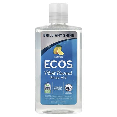 Ecos® Ополаскиватель для посуды Lemon, 8 fl oz (237 ml)
