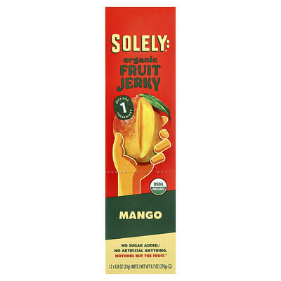 Organic Fruit Jerky, Mango, 12 Jerky Strips, 0.8 oz (23 g) Each