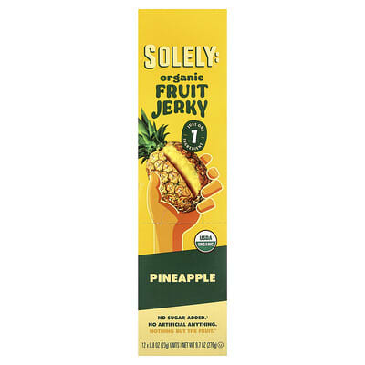 Organic Fruit Jerky, Pineapple, 12 Pack, 0.8 oz (23 g) Each