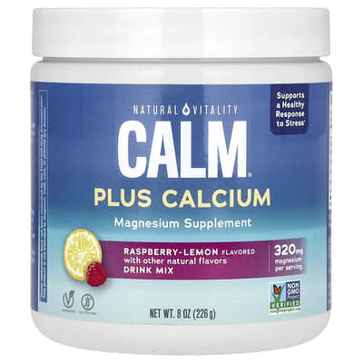 Natural Vitality CALM®, с кальцием, Raspberry-Lemon, 8 oz (226 g)