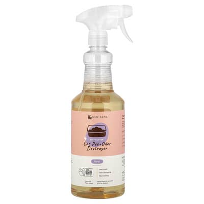 Kin+Kind Cat Pee + Odor Destroyer средство для удаления запаха кошачьей мочи, наполнитель, цветочный, 32 fl oz (946 ml)