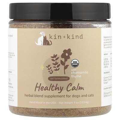 Healthy Calm Травяной сбор для собак и кошек, с ромашкой и тимьяном, 4 oz (113.4 g)