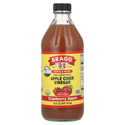 Органический яблочный уксус с «матерью», клюква и яблоко, 16 fl oz (473 ml)