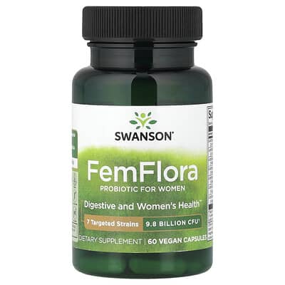FemFlora, пробиотик для женщин, 9.8 billion CFU, 60 веганских капсул