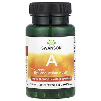 Vitamin A, 10,000 IU (3,000 mcg RAE), 250 Softgels