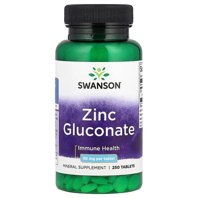 Zinc Gluconate, 30 mg, 250 Tablets