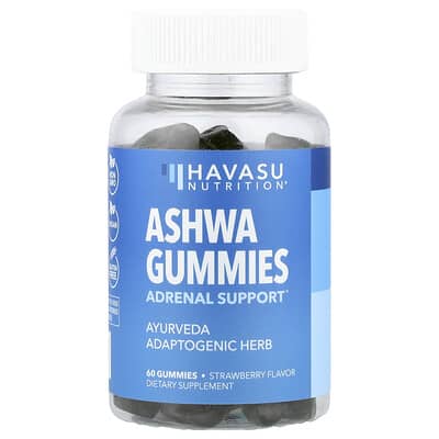 Ashwa Gummies, клубника, 60 жевательных конфет