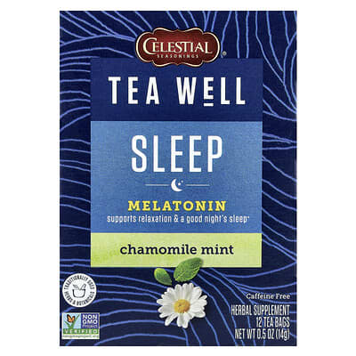 Tea Well, Sleep, Chamomile Mint, Caffeine Free, 12 Tea Bags, 0.5 oz (14 g)