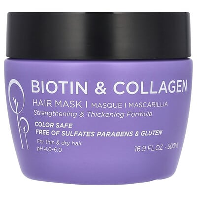 Biotin & Collagen Hair Mask, 16.9 fl oz (500 ml)