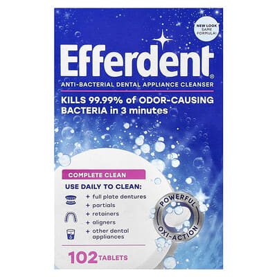 Anti-Bacterial Dental Appliance  Cleanser, Complete Clean, 102 Tablets