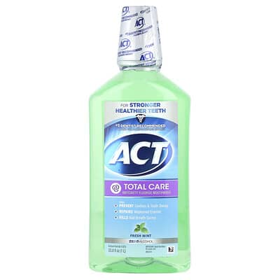 Ополаскиватель для рта ACT Total Care Anticavity Fluoride, без спирта, Fresh Mint, 33.8 fl oz (1 L)