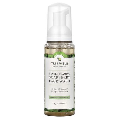 Мягкая пенящаяся пенка для умывания Tree To Tub, Awakening Peppermint, 4 fl oz (120 ml)