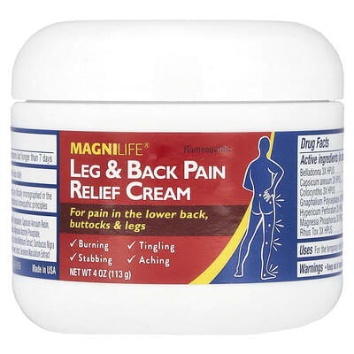 Leg & Back Pain Relief Cream, 4 oz (113 g)