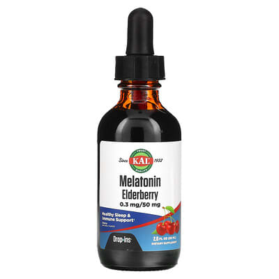 Мелатонин Elderberry, Cherry, 2 fl oz (59 ml)