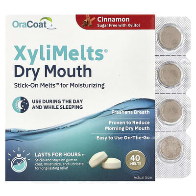 XyliMelts® от сухости во рту, корица, 40 штук