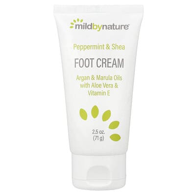 Peppermint & Shea Foot Cream with Argan & Marula Oils, 2.5 oz (71 g)