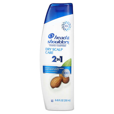 Head & Shoulders Шампунь + кондиционер 2 в 1, для сухой кожи головы, с маслом миндаля, 8.45 fl oz (250 ml)