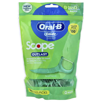 Glide, Scope Outlast Floss Picks, Mint, 150 Floss Picks