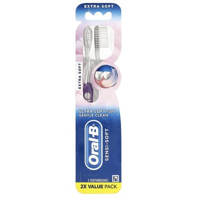 Oral-B Sensi-Soft, зубные щетки, Extra-Soft, 2 шт