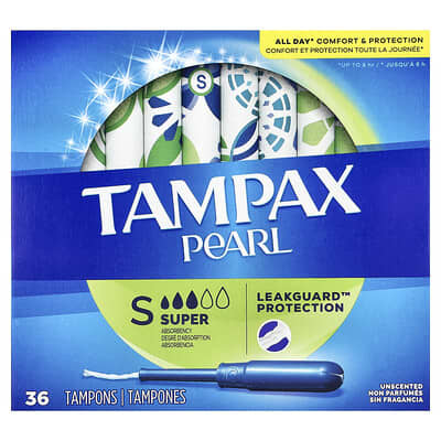 Tampax Тампоны Pearl, Super, без аромата, 36 шт