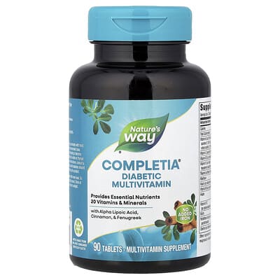 Completia®, Мультивитамины для диабетиков, 90 таблеток