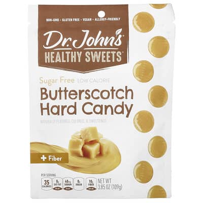 Леденцы Butterscotch, с клетчаткой, без сахара, 3.85 oz (109 g)