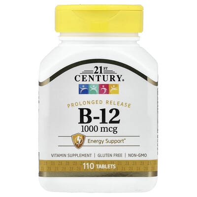 B-12, пролонгированное высвобождение, 1,000 mcg, 110 таблеток