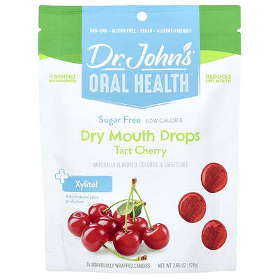 Oral Health™, Dry Mouth Drops, + Xylitol, Tart Cherry, 24 Individually Wrapped Candies, 3.85 oz (109 g)