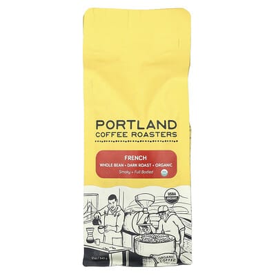 Кофе Organic Coffee, цельное зерно, темная обжарка, French, 340 g
