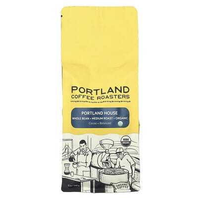 Organic Coffee, цельное зерно, средняя обжарка, Portland House, 12 oz (340 g)