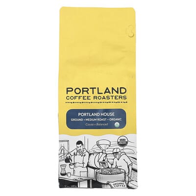 Organic Coffee, Ground, Medium Roast, Portland House, 12 oz (340 g) молотый кофе