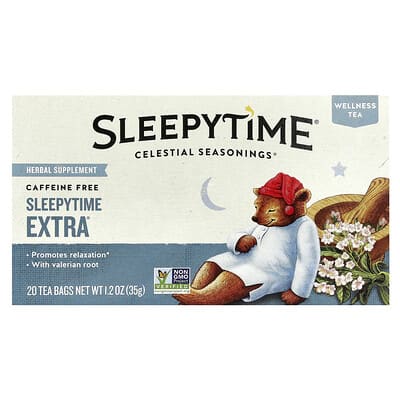 Чай Wellness Tea, Sleepytime Extra®, без кофеина, 20 чайных пакетиков, 1.2 oz (35 g)