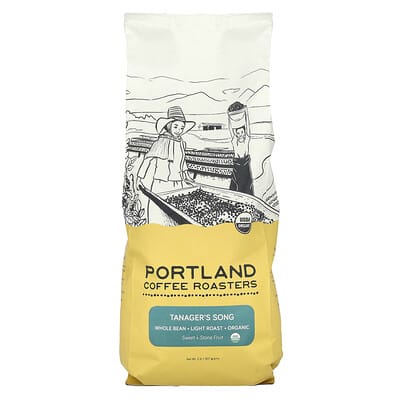 Portland Coffee Roasters Organic Coffee, цельное зерно, светлая обжарка, Tanager's Song, 2 lbs (907 g)