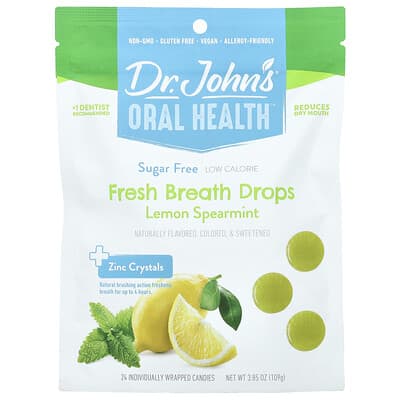 Oral Health™, леденцы для свежести дыхания с цинком, лимон-мята, без сахара, 24 шт, 3.85 oz (109 g)