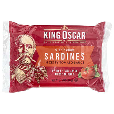 King Oscar дикие сардины в пикантном томатном соусе, 3.75 oz (106 g)