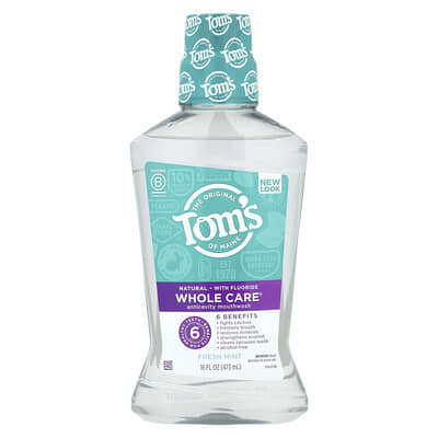 Ополаскиватель для рта Whole Care® Anticavity, мятный, 16 fl oz (473 ml)