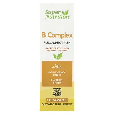 California Gold Nutrition B Complex Full Spectrum с витамином B12, пантотеновой кислотой, биотином и ниацином, Raspberry Lemon, 2 fl oz (59 ml)