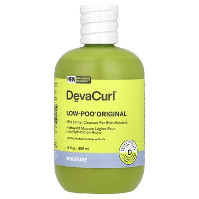 DevaCurl Low-Poo® Original, Mild Lather cleanser для сухих, средних и жестких кудрей, 12 fl oz (355 ml) очищающее средство