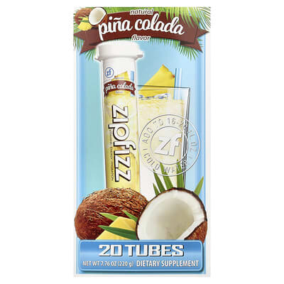 Zipfizz Смесь для энергетического напитка, Pina Colada, 20 трубок, 0.39 oz (11 g) каждая
