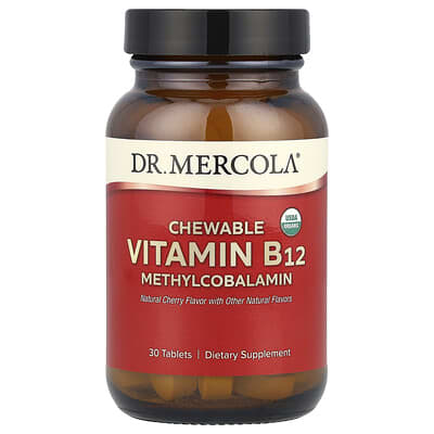 Chewable Vitamin B12 Methylcobalamin, Natural Cherry, 30 Tablets
