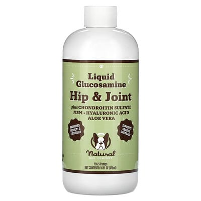 Жидкий глюкозамин Natural Dog Company Hip & Joint для собак, 16 fl oz (473 ml)